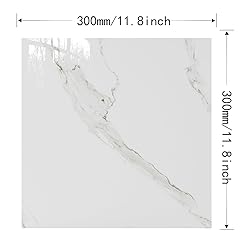 20-Pack Peel and Stick LuxWhite Marble Tiles