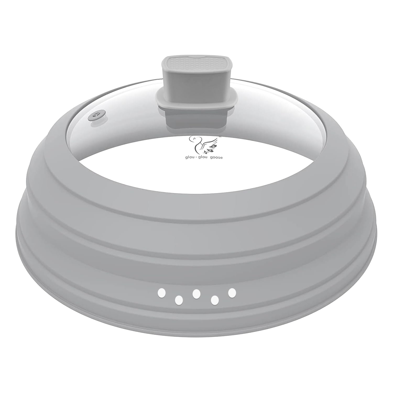 Photo 1 of Microwave Splatter Cover Glass Cover Guard Lid with Collapsible Silicone for Food Pot Plate Cover 11.8 inch Light Grey