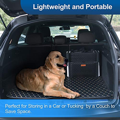 Niubya Folding Car Dog Steps Stairs, Lightweight Aluminum Portable 6