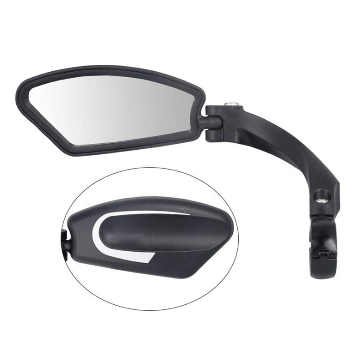 Wallfire Bike Mirror, 1 Pc 360° Rotatable Bike Handlebar Rearview Mirror Back Safety Mirror for 22.2mm Handlebar Bicycle, Electric Mobility Scooter, Road Bike, Moped, Motorcycle (Left)