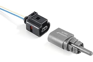 BINB ROAD Outside Ambient Air Temperature Sensor with Plug 8Z0820535A + 1J0973702 Compatible with Audi A5 A8 R8 RS5 | VW Atlas Golf Jetta Tiguan