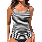 Tankini Tops for Women 2025 - Tummy Control Swim Top Only Modest Bathing Suit Top Swimsuit Top No Bottom