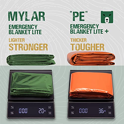 Bearhard Emergency Blanket Space Blankets 4Pack for Camping Hiking or