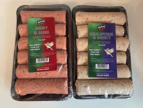 Wild Bird Suet Logs Variety Pack of 2 (12 Logs)