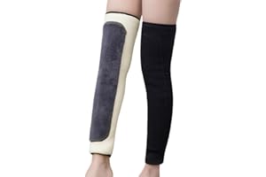 PENINSULA LOVE Faux Fur Knee Braces Leg Warmers Fleece Lined Knee Sleeves Thermal Leg Wrap Pads for Women Men