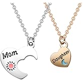 YangQian Matching Heart Mother Daughter Necklace for Mom Gifts from Daughters Birthday Mothers Day Gifts for Mom from Daughter Mama Necklace Gift Ideas