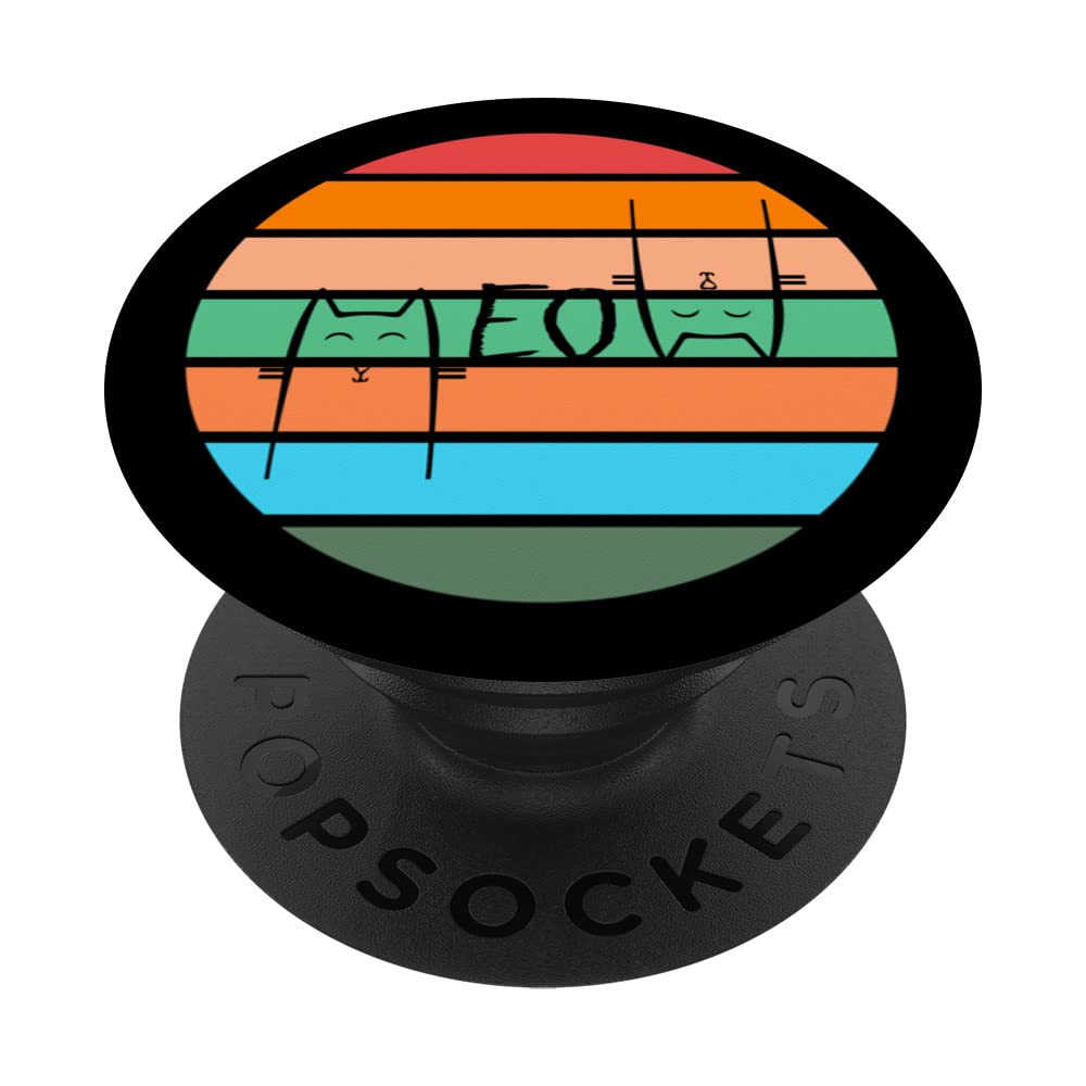 Sunset Meow Cat PopSockets Swappable PopGrip