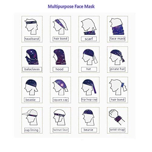 Unisex Outdoor Cycling Face Cover - Starry Sky Magic Turban Multipurpose Scarf Half Face Sports Balaclavas (Blue-Starry Sky)