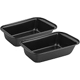 Novery 2PCS 8"x4" Non-Stick Carbon Steel Loaf Bread Baking Pans | Even Heating, Easy Release, For Homemade Bread Meatloaf Bro