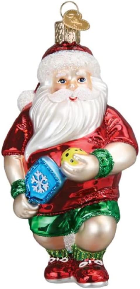 Ornaments - Old World Christmas Pickleball Santa Glass Blown Ornamnet for Christmas Tree