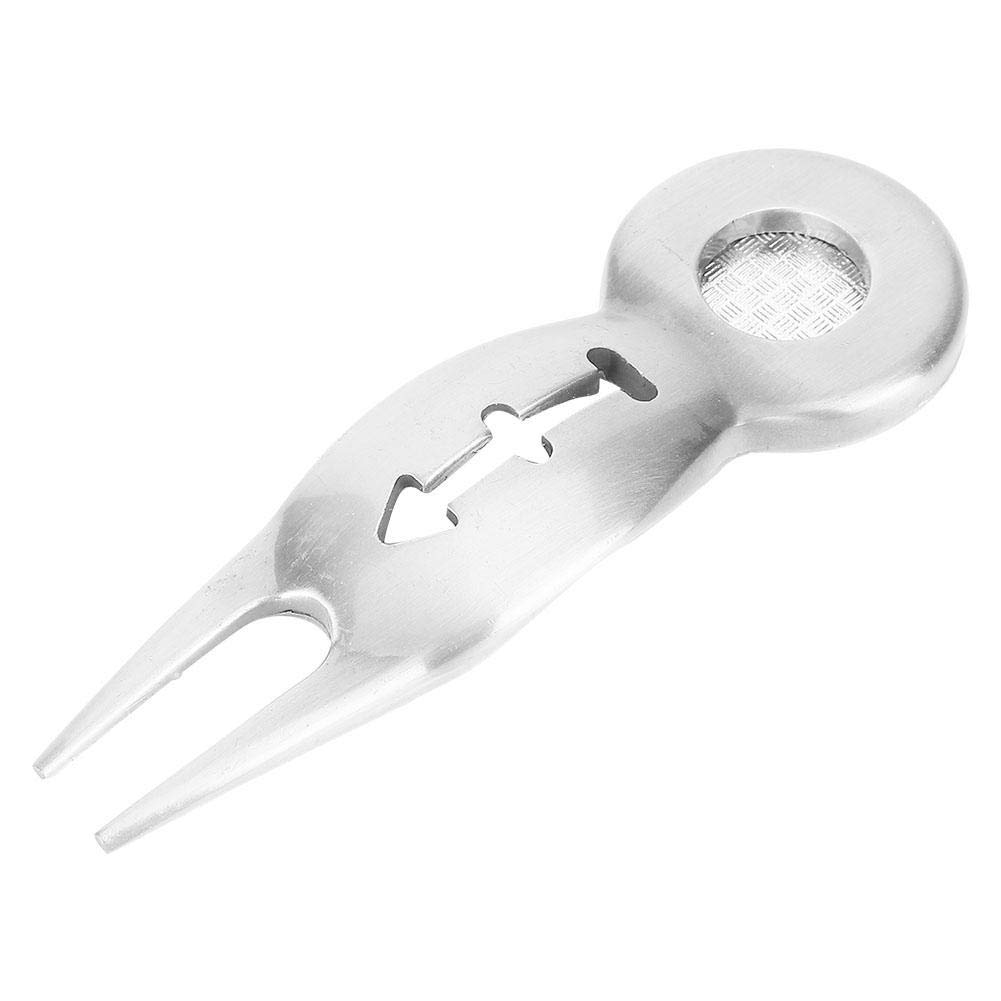 cersalt Golf Divot Repair Tool, Lightweight Zinc Alloy Divot Tool Small Divot Repair Tool, Quality Zinc Alloy Practicing Golf Ball Line Drawing(Silver)