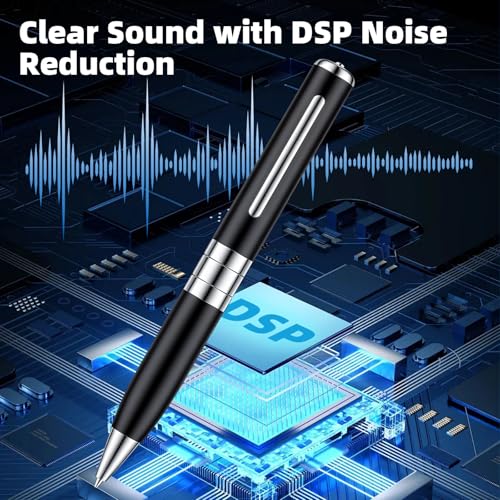 Stylo Enregistrement Vocal 64 Go - Automatique et continu par Activation rotative, enregistreur Audio Invisible pour Les Cours, Les réunions, Les entretiens