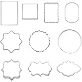 10 PCS Plaque Frame Cookie Cutters Set Fondant Tiles Biscuit Cutter Molds for Cookie Fruit Shapes