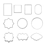 10 PCS Plaque Frame Cookie Cutters Set Fondant
