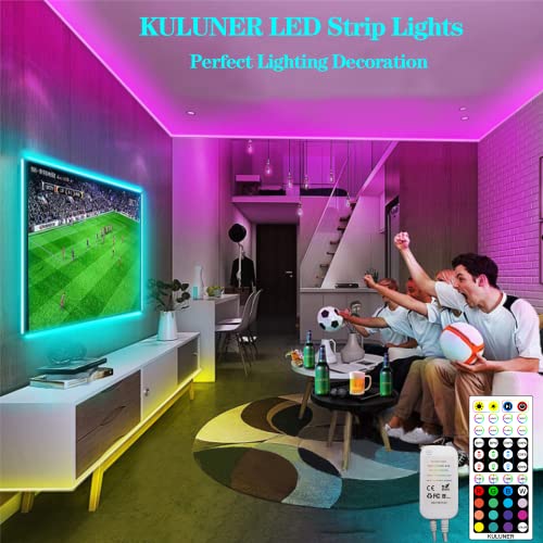 KULUNER LED Strip Lights 32ft 300 Bright LEDs RGB LED Light Strip Color