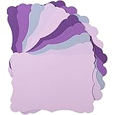 50 Pack Blank Kraft Cards Cardstock Thick Paper Brown Greeting Cards for DIY Gift Card Menus, Baby Shower and Wedding Invitations (Purple, 5 Colors, 4x6IN)