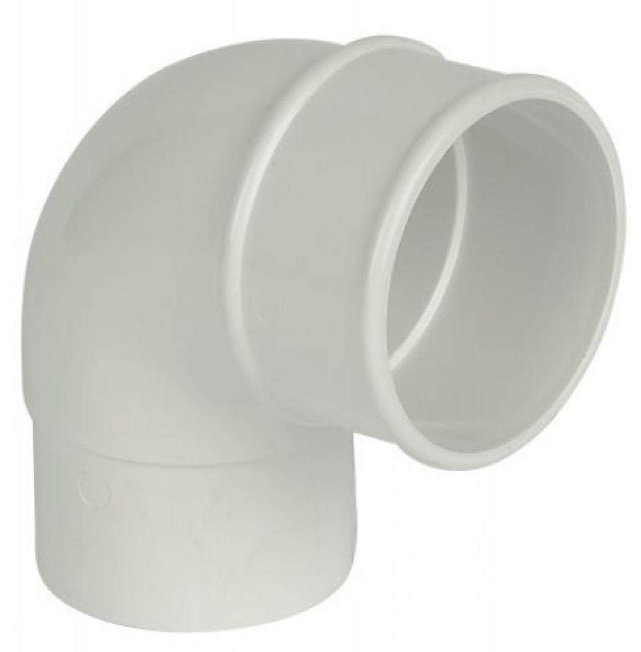 FLOPLAST 68mm Round Gutter Pipe 92.5 Degree Offset Bend - White - Pack of 2