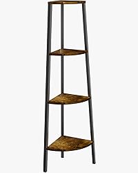 Pipishell 4 Tier Corner Shelf, Corner Bookshelf