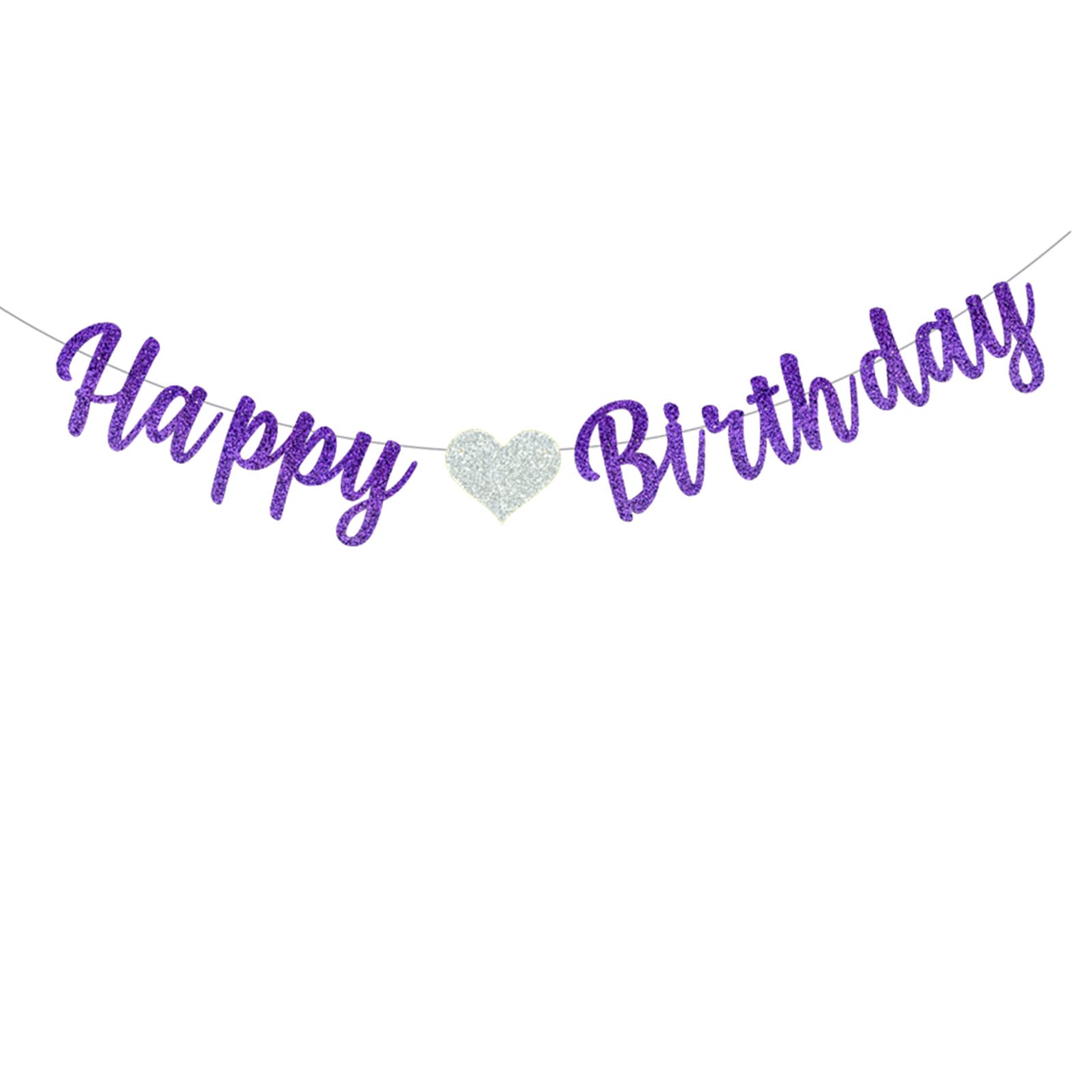 bng-bng Happy Birthday Bunting Banners For Women Girls Purple Birthday Party Decorations Large Hanging Letter Garland Photo Backdrop Party Supplies