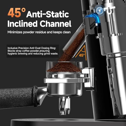 AAOBOSI Cordless Coffee Grinder Electric,Burr Coffee Grinder with Precise 60 Grind Settings,Anti-Static,5-98s Timer, Coffee Grinder Suitable for Indoor Home,Office & Outdoor Camping,Travel Use,Black.