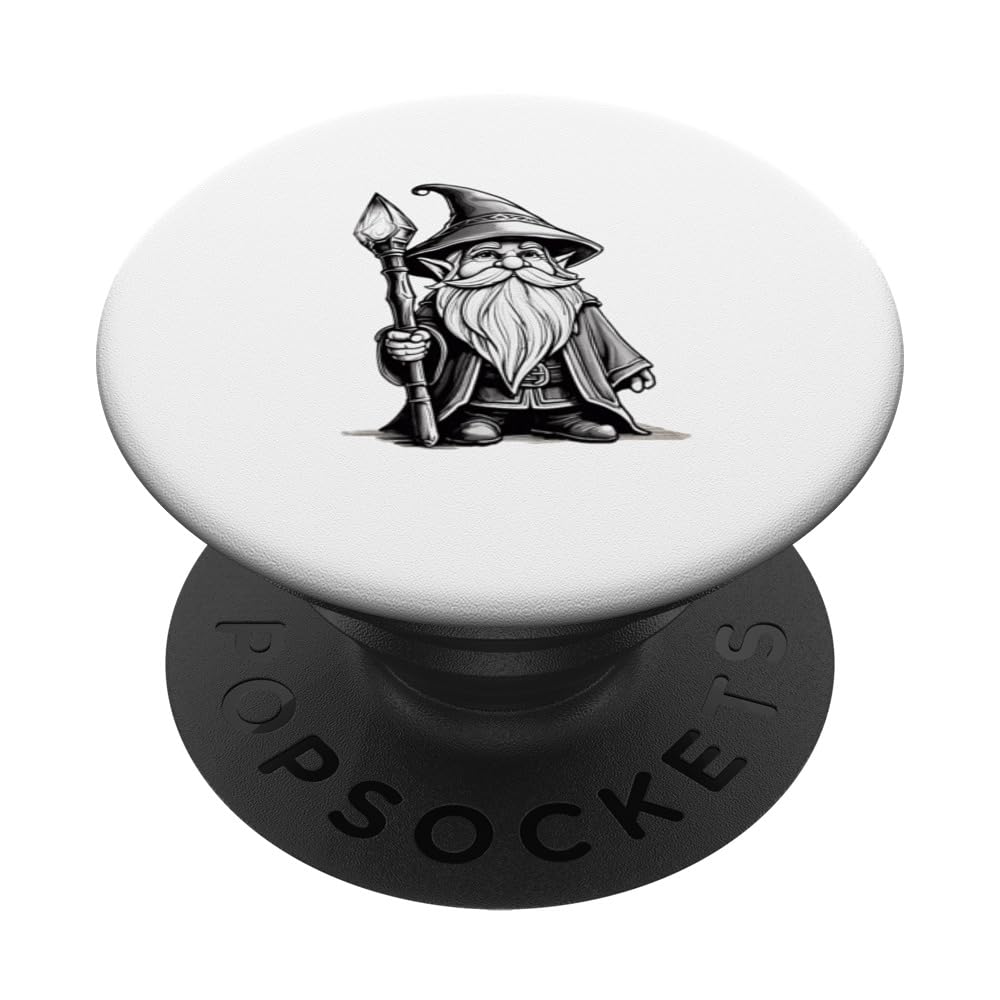Magical Gnome Wizard Illusionist Sketch Fantasy Beard PopSockets Swappable PopGrip