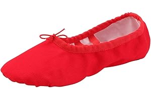 missfiona Women Canvas Ballet Slippers Dance Shoes Adult Practice Yoga Flat Belly Shoes