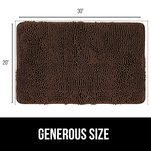 Gorilla Grip Bath Rug 30x20, Thick Soft Absorbent Chenille, Rubber