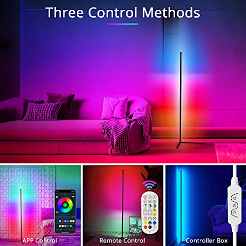 iCreating LED Corner Floor Lamp RGB Color Changing LED Corner Light