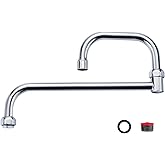 Commercial Faucet Swivel Spout Replacement: iVIGA 18“ Add-on Swing Nozzle - Chrome Polished Spout Replacement for Commercial Kitchen Sink Faucet - 1.8gpm/ 2.2gpm Aerator - G3/4 Internal Thread