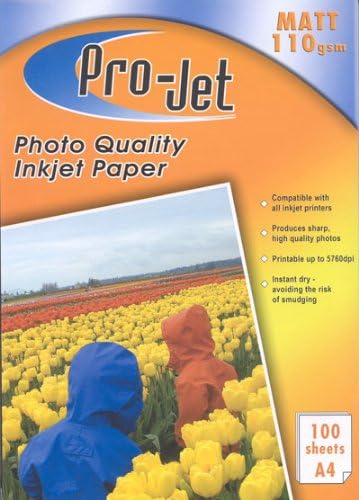 Pro-Jet 110gsm Matt A4 Photo Paper 100 Sheets Single Sided FOXCUP Brand