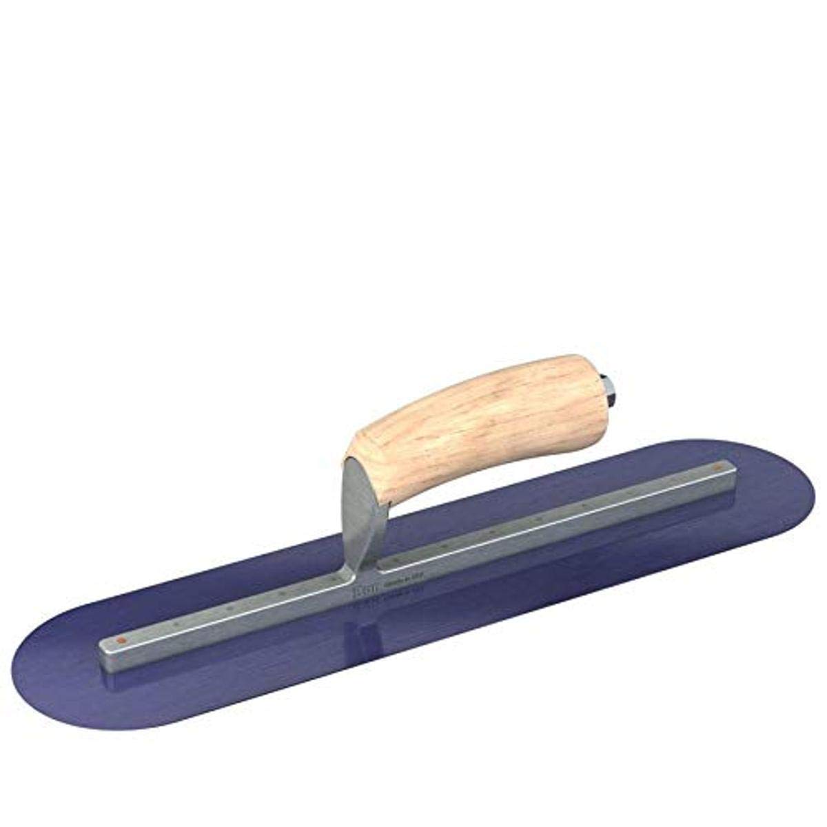 Bon 66-150 Finish Trowel - Round - Blue Steel - 12 X 4 - Wood Handle — image 1