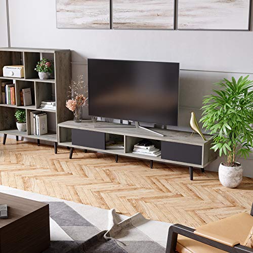 Bestier 70 inch Mid Century Modern TV Stand for 75 inch TV, Low Profile