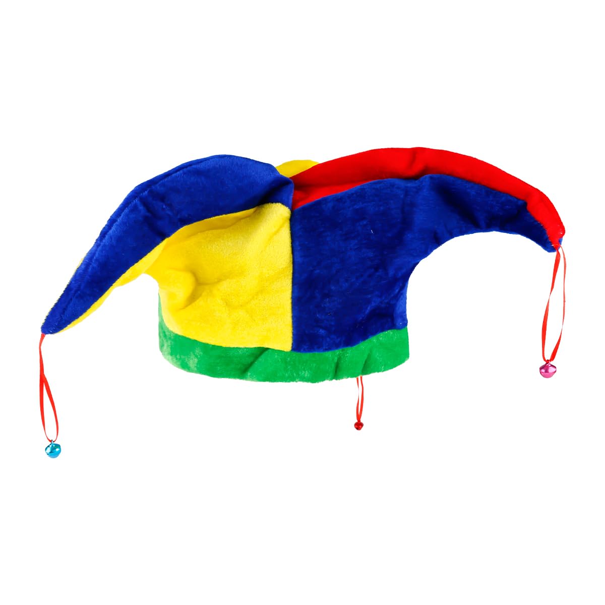Lotsdonxia Knitted Jester Clown Hat with Bells, Multicolored Carnival Party Headwear for Halloween Cosplay, Circus Theme Costume Accessories for Adults and Kids
