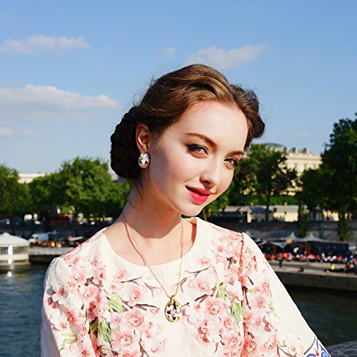 Kami Idea Donna Set di Gioielli Collana Orecchini Primavera di Versailles Smalto a Farfalla Cristalli di Preciosa Regali per Le Madri Gioielli per Compleanno Anniversario San Valentino Moglie Nonna