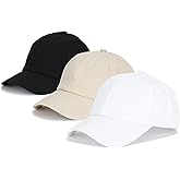 Umeepar 3PCS Plain Baseball Cap for Men Women Adjustable Low Profile Unstructured Cotton Dad Hat