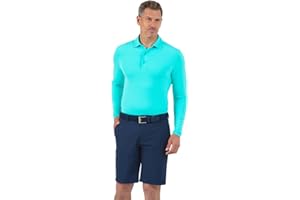 IBKUL Men's Athleisure Wear Sun Protective UPF 50+ Icefil Cooling Tech Long Sleeve Polo 95199