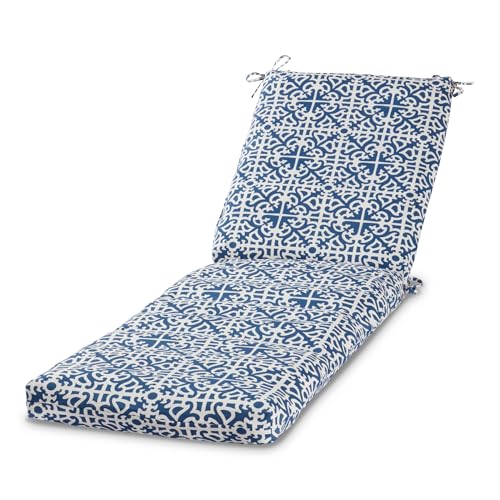 Modern Outdoor Chaise Lounge Cushion with Ties – Durable Polyester Fabric, Chan…