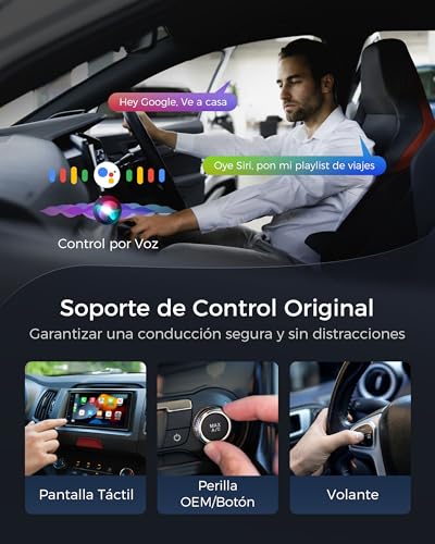 WityEye Wireless CarPlay and Android Auto Adapter with RGB Ambient Light, Dual Core WiFi to 5.8GHz, Bluetooth V5.3, Fast and Stable, for Apple iPhone iOS 10+, Android 11+ Smartphone