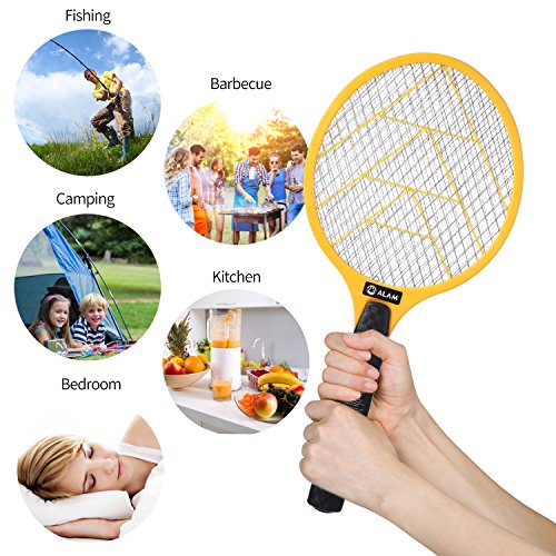 ALAM Electric Bug Zapper Fly Swatter Handheld Racket, Indoor & Outdoor
