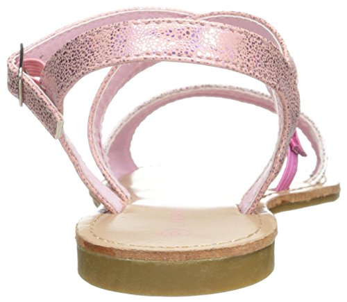 Laura Ashley Shinny Criss Cross Strap Sandal (Toddler),Pink,5 M US Toddler