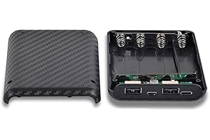 ZYNCUE 4-Slot 18650 Battery Box Power Bank Charging Case Housing with for Dual 5V/2.4A Output,Type- & -Input,ABS Material