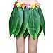 Ti Leaf Hula Skirt Hawaiian Leaf Skirt Green Grass Skirt with Artificial Hibiscus Flowers for Beach,Luau Party Supplies (Classic Flower(Short-Normal Size), 27in waist*15in length)