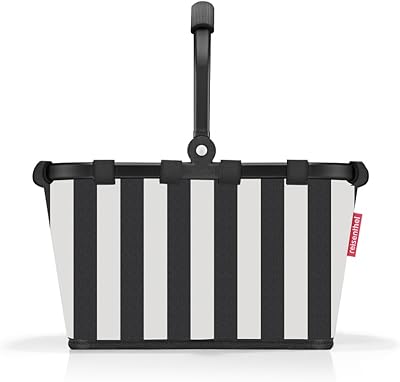 reisenthel carrybag XS summerstripes black – Stabiler Einkaufskorb mit praktischer Innentasche – Elegantes und wasserabweisendes Design