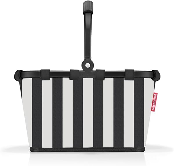 reisenthel carrybag XS summerstripes black – Stabiler Einkaufskorb mit praktischer Innentasche – Elegantes und wasserabweisendes Design