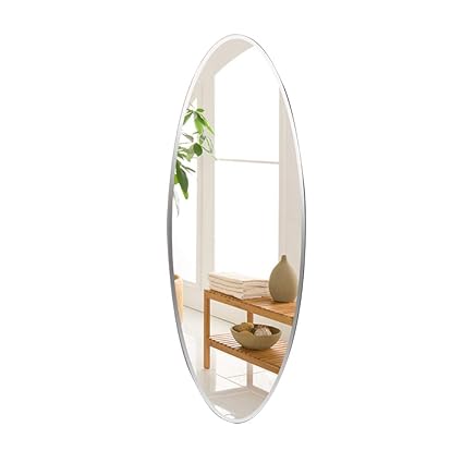 Amazon Com Wall Mounted Mirror Oval Frameless Full Length