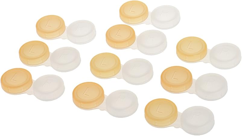 Amazon コンタクトレンズケース 旅行 コンタクトレンズボックス 容器 保存ケース 10個セット 全8色 オレンジ 透明 Sharprepublic コンタクトケース