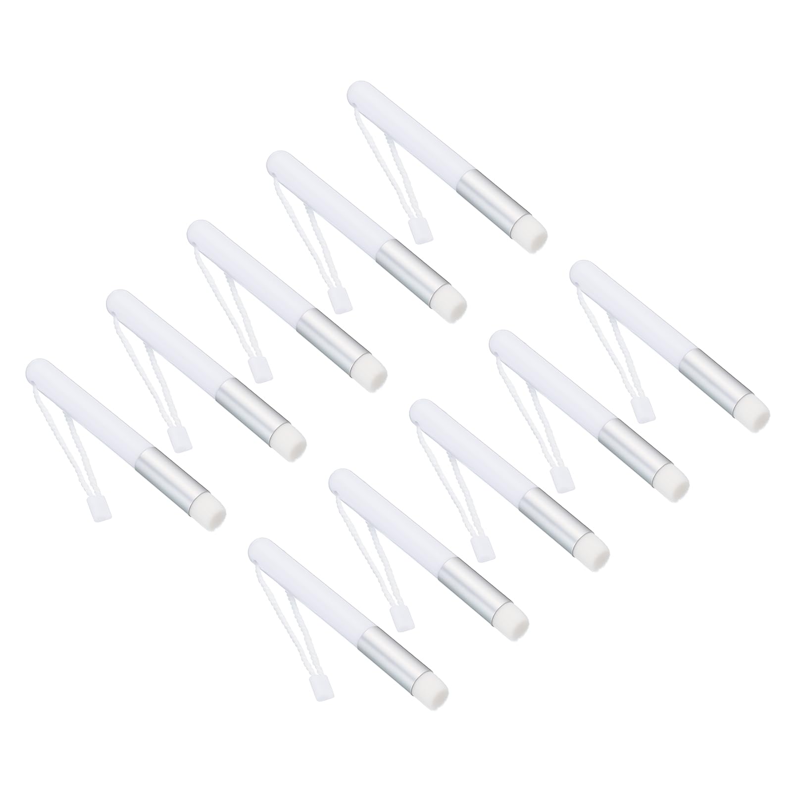 PATIKIL Ink Blending Brushes Mini for Card Making, 10 Pcs Small Ink Painting Blending Brushes Tool for Craft Drawing Stamping DIY, White Silver