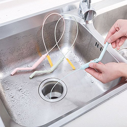 Unpara 1PCS Drain Cleaner Home Kitchen Bathroom Sink Hair Cleaning Hooks Style Floor Sewer Dredge (Blue)