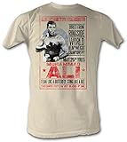 Muhammad Ali T-shirt Adult 1965 Poster Dirty White Tee, Large
