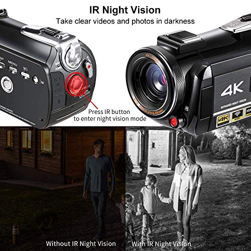 Videocmara-ORDRO-4K-Ultra-HD-con-Grabacin-de-Video-4K-Videocmara-WiFi-de-Cmara-de-Video-1080P-60FPS-con-Visin-Nocturna-por-Infrarrojos-Pantalla-Tctil-31IPS-con-Control-Remoto